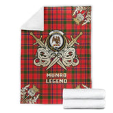 Munro Modern Tartan Gold Courage Symbol Blanket