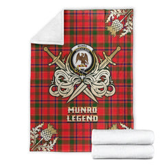 Munro Modern Tartan Gold Courage Symbol Blanket