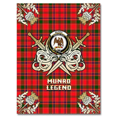 Munro Modern Tartan Gold Courage Symbol Blanket