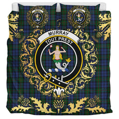 Murray 02 Tartan Crest Bedding Set - Golden Thistle Style