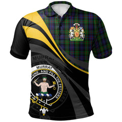 Murray of Atholl Tartan Polo Shirt - Royal Coat Of Arms Style