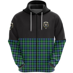 Murray of Atholl Ancient Clan Half Of Tartan Zipper Hoodie