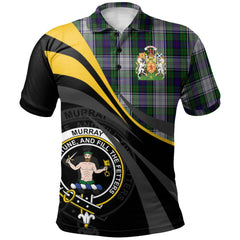 Murray of Atholl Dress Tartan Polo Shirt - Royal Coat Of Arms Style