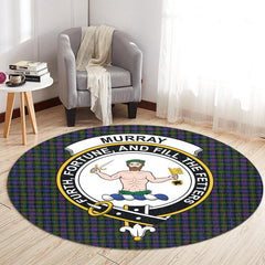 Murray of Atholl Modern Tartan Crest Round Rug