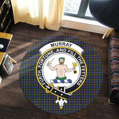 Murray of Atholl Modern Tartan Crest Round Rug