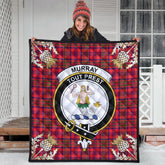 Murray of Tulloch Modern Tartan Crest Premium Quilt - Gold Thistle Style