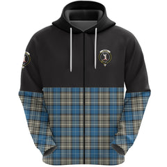 Napier Ancient Clan Half Of Tartan Zipper Hoodie
