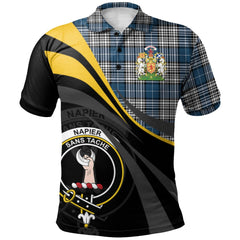 Napier Modern Tartan Polo Shirt - Royal Coat Of Arms Style