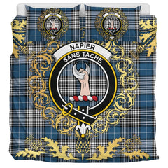 Napier Modern Tartan Crest Bedding Set - Golden Thistle Style