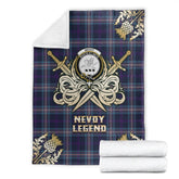 Nevoy Tartan Gold Courage Symbol Blanket