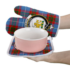 Newton Tartan Crest Oven Mitt And Pot Holder (2 Oven Mitts + 1 Pot Holder)