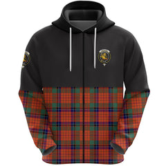 Nicolson Ancient Clan Half Of Tartan Zipper Hoodie