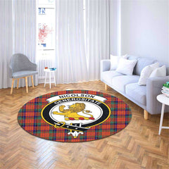 Nicolson Ancient Tartan Crest Round Rug