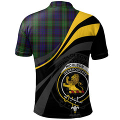 Nicolson Green Hunting Tartan Polo Shirt - Royal Coat Of Arms Style