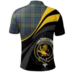 Nicolson Hunting Ancient Tartan Polo Shirt - Royal Coat Of Arms Style