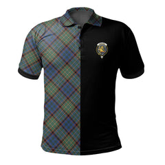 Nicolson Hunting Ancient Tartan Polo Shirt Half of Me - Cross Style