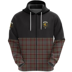 Nicolson Hunting Weathered Clan Half Of Tartan Zipper Hoodie