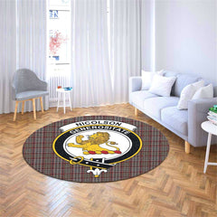 Nicolson Hunting Weathered Tartan Crest Round Rug