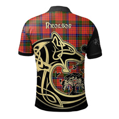 Nicolson Modern Tartan Polo Shirt Viking Wolf