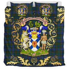NovaScotia District Tartan Crest Bedding Set - Golden Thistle Style