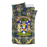 NovaScotia District Dress Tartan Crest Bedding Set - Golden Thistle Style