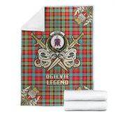 Ogilvie Tartan Gold Courage Symbol Blanket