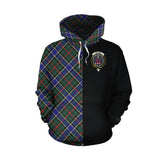 Ogilvie Hunting Modern Tartan Hoodie Half of Me - Cross Style