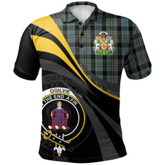 Ogilvie (Ogilvy) Hunting Tartan Polo Shirt - Royal Coat Of Arms Style