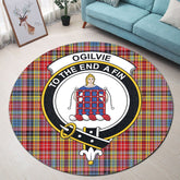 Ogilvie of Airlie Ancient Tartan Crest Round Rug