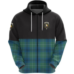 Oliphant Ancient Clan Half Of Tartan Zipper Hoodie