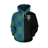 Oliphant Ancient Tartan Hoodie Half of Me - Cross Style