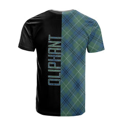 Oliphant Ancient Tartan T-Shirt Half of Me - Cross Style