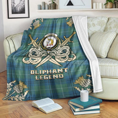 Oliphant Ancient Tartan Gold Courage Symbol Blanket