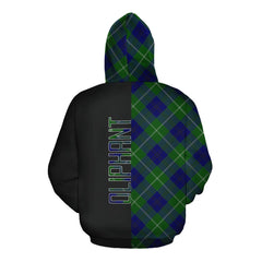 Oliphant Modern Tartan Hoodie Half of Me - Cross Style