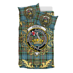 Paisley Tartan Crest Bedding Set - Golden Thistle Style