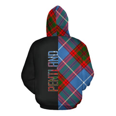 Pentland Tartan Hoodie Half of Me - Cross Style