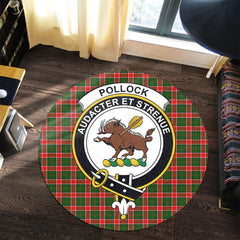 Pollock Modern Tartan Crest Round Rug