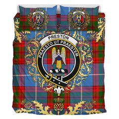 Preston Tartan Crest Bedding Set - Golden Thistle Style