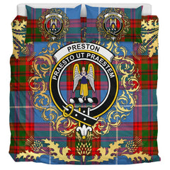 Preston Tartan Crest Bedding Set - Golden Thistle Style