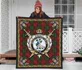 Burnett Tartan Crest Premium Quilt - Celtic Thistle Style