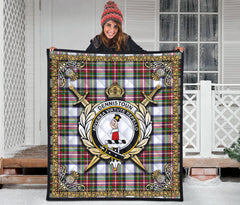 Dennistoun Tartan Crest Premium Quilt - Celtic Thistle Style