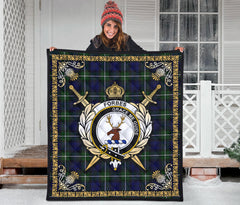Forbes Modern Tartan Crest Premium Quilt - Celtic Thistle Style