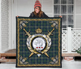 Kennedy Modern Tartan Crest Premium Quilt - Celtic Thistle Style