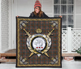 Kennedy Weathered Tartan Crest Premium Quilt - Celtic Thistle Style