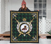 MacAulay Hunting Ancient Tartan Crest Premium Quilt - Celtic Thistle Style
