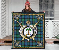 MacEwan Ancient Tartan Crest Premium Quilt - Celtic Thistle Style