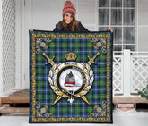 MacNeill of Barra Ancient Tartan Crest Premium Quilt - Celtic Thistle Style