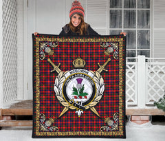 McGowan Tartan Crest Premium Quilt - Celtic Thistle Style
