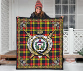 McIndoe Tartan Crest Premium Quilt - Celtic Thistle Style