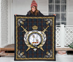 Renton Tartan Crest Premium Quilt - Celtic Thistle Style